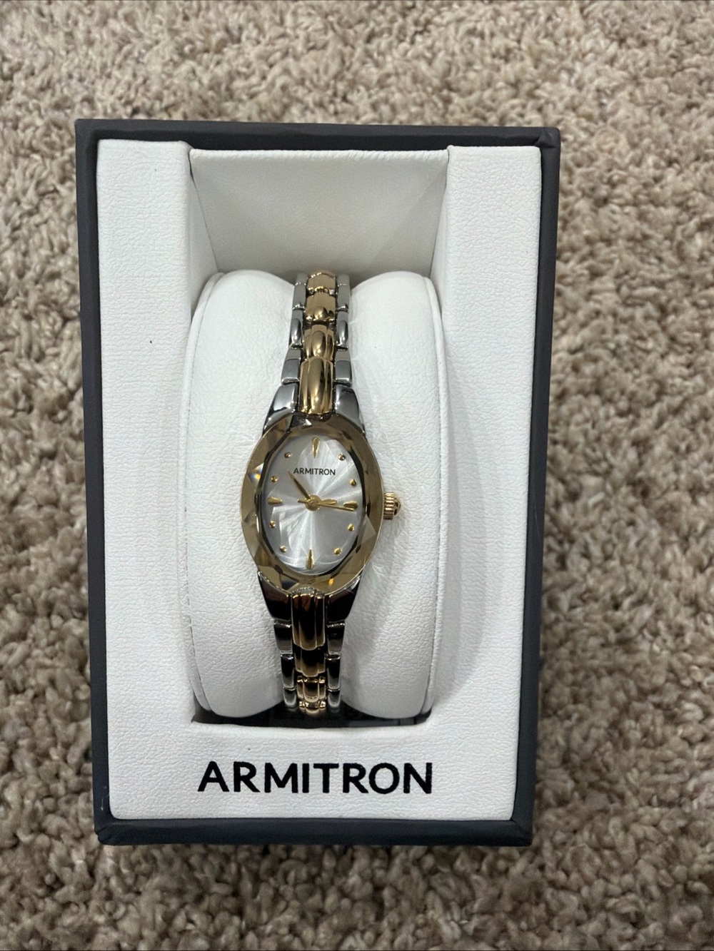 Armitron Watch Women's 18mm Rose Gold Tone Crystal Accent New Battery